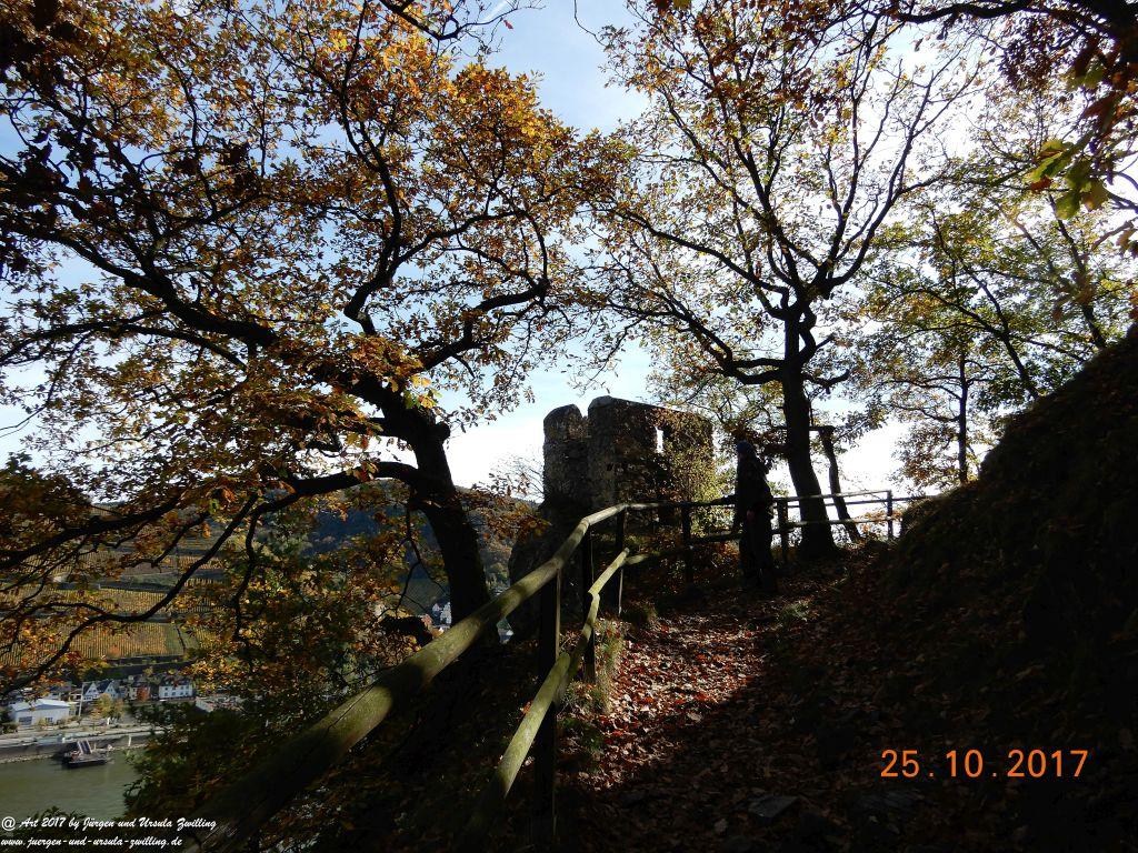 Philosophische Bildwanderung Rheinburgenweg - Trechtingshausen - Burg Reichenstein - Morgenbachtal - Eselspfad - Burg Rheinstein - Schweizerhaus - Trechtingshausen - Hunsrück