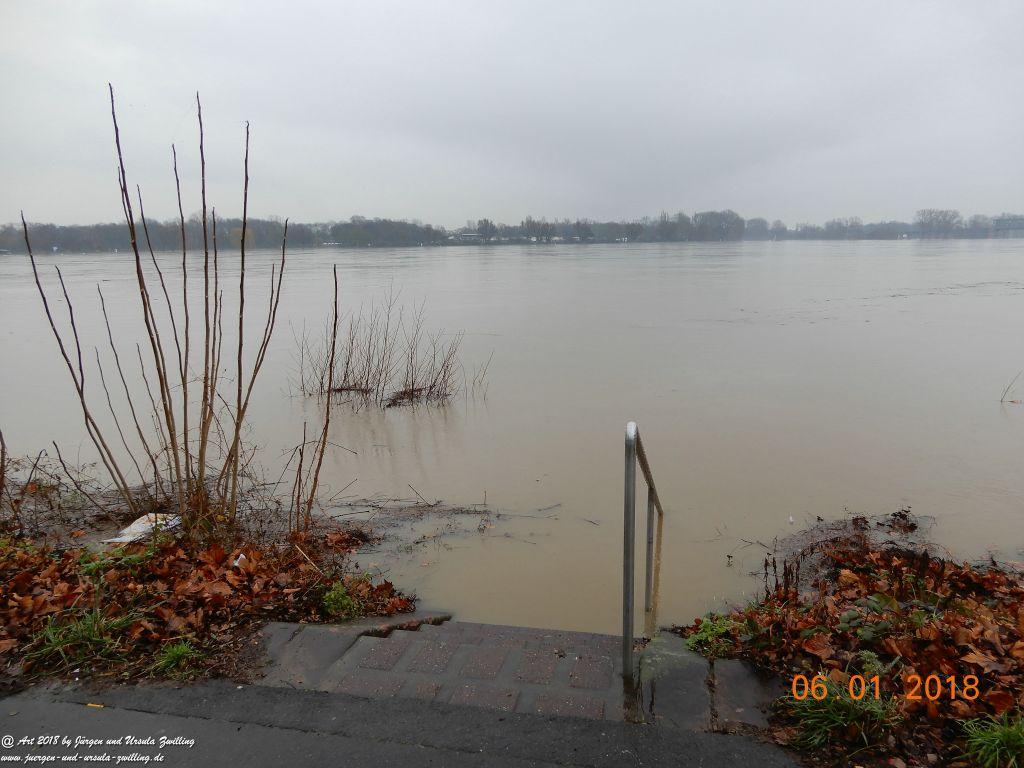 Hochwasser Mainz - Heidenfahrt -Heidesheim - Rhein - Rheinhessen