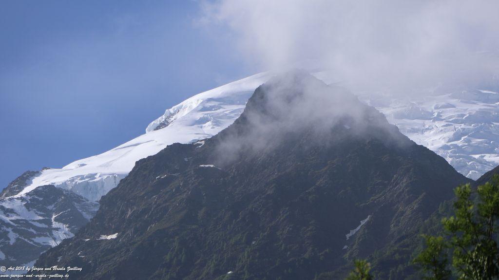 Philosophische Bildwanderung Les Bossons nach am Chamonix am Fuße des Mont Blanc und Aiguille du Midi - Frankfreich
