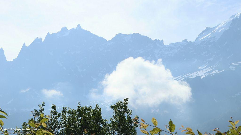 Philosophische Bildwanderung Les Bossons nach am Chamonix am Fuße des Mont Blanc und Aiguille du Midi - Frankfreich