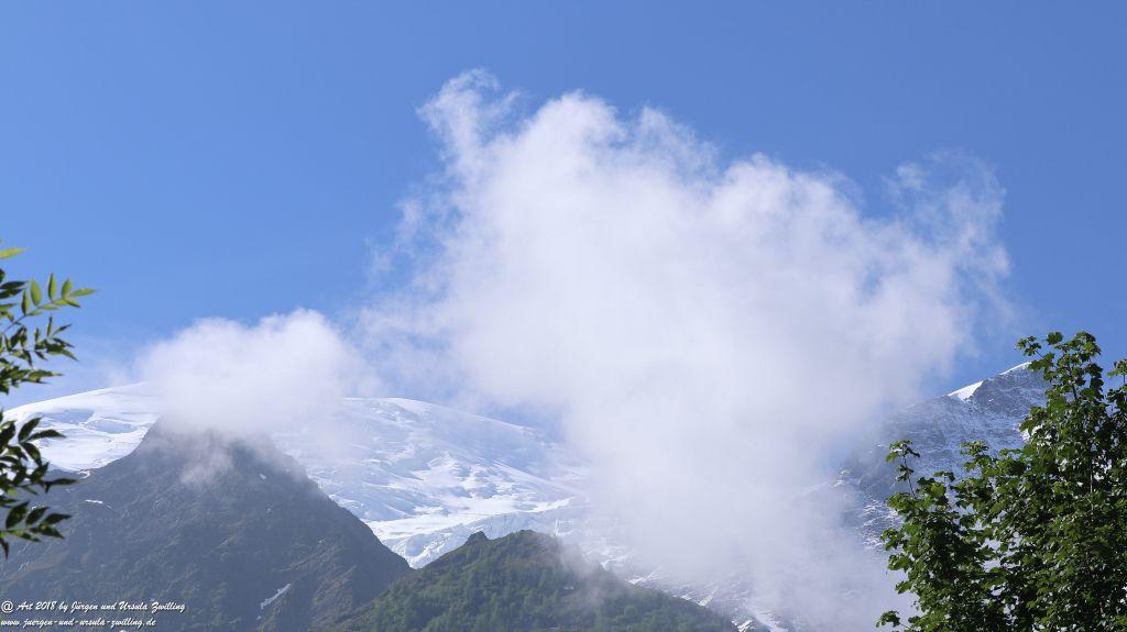 Philosophische Bildwanderung Les Bossons nach am Chamonix am Fuße des Mont Blanc und Aiguille du Midi - Frankfreich