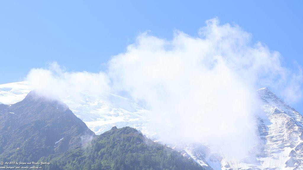 Philosophische Bildwanderung Les Bossons nach am Chamonix am Fuße des Mont Blanc und Aiguille du Midi - Frankfreich