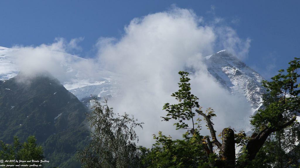 Philosophische Bildwanderung Les Bossons nach am Chamonix am Fuße des Mont Blanc und Aiguille du Midi - Frankfreich