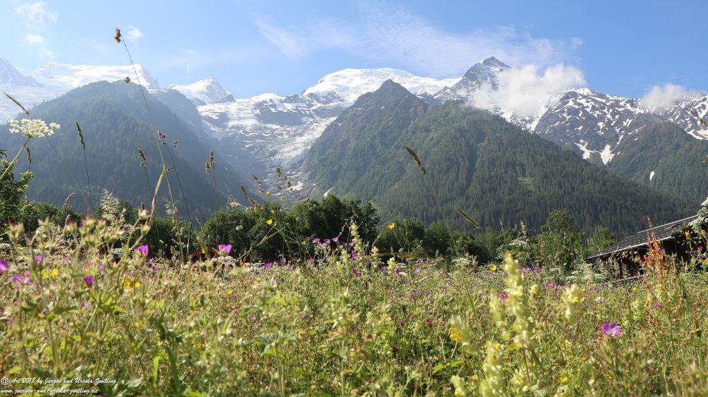 Philosophische Bildwanderung Les Bossons nach am Chamonix am Fuße des Mont Blanc und Aiguille du Midi - Frankfreich