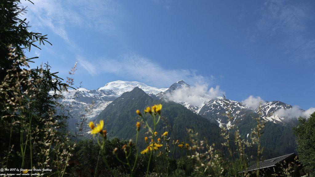 Philosophische Bildwanderung Les Bossons nach am Chamonix am Fuße des Mont Blanc und Aiguille du Midi - Frankfreich