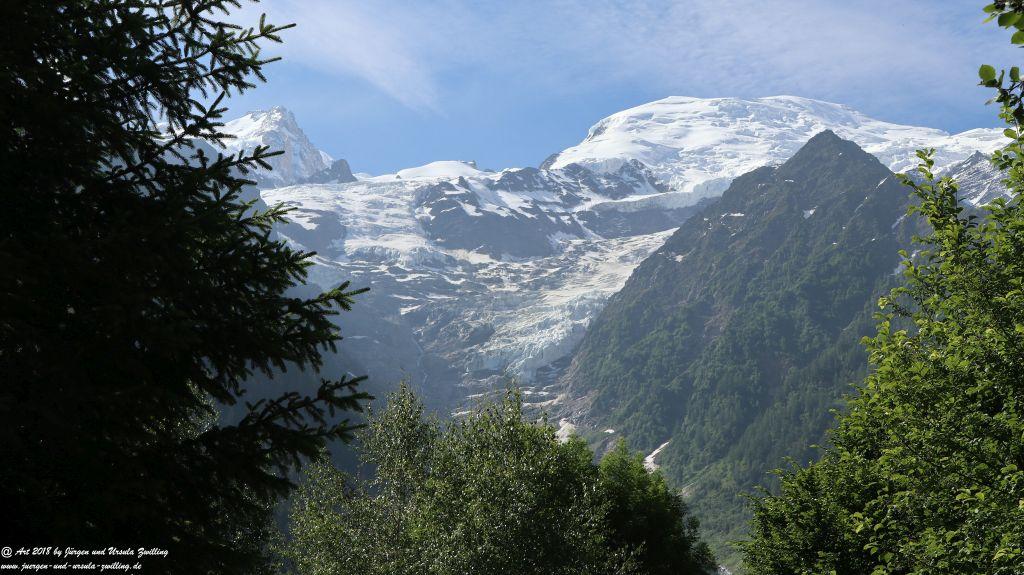 Philosophische Bildwanderung Les Bossons nach am Chamonix am Fuße des Mont Blanc und Aiguille du Midi - Frankfreich