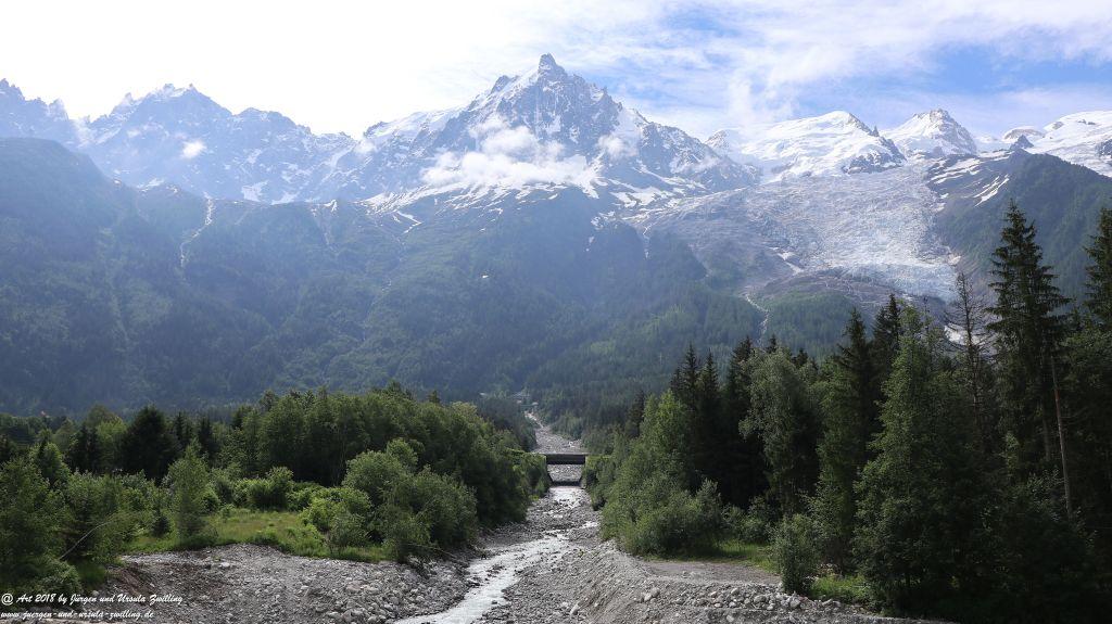 Philosophische Bildwanderung Les Bossons nach am Chamonix am Fuße des Mont Blanc und Aiguille du Midi - Frankfreich