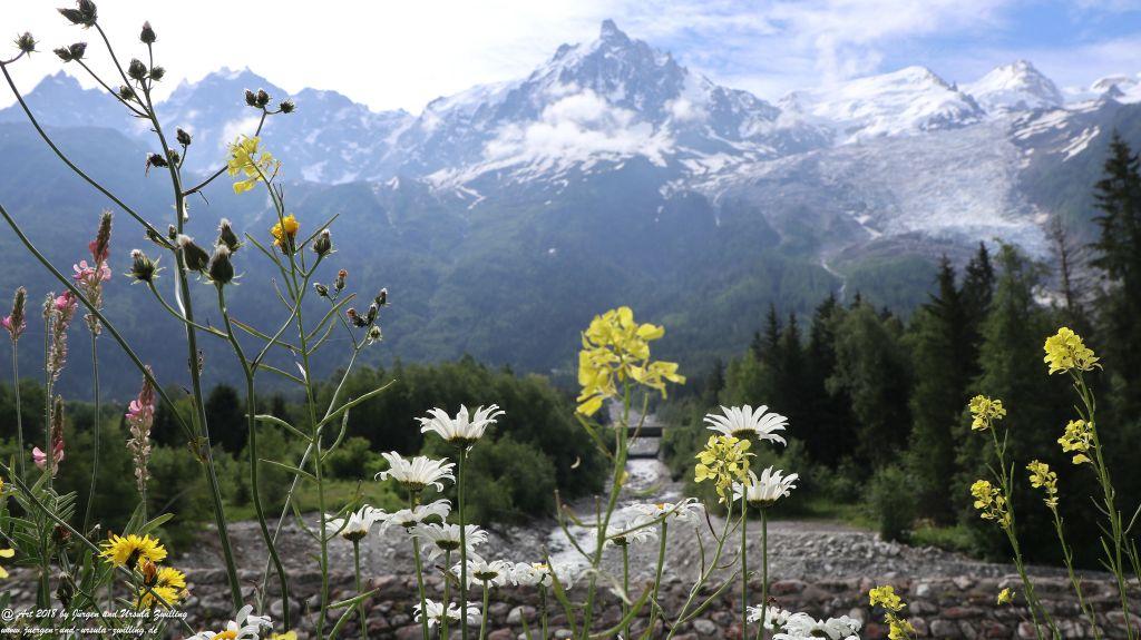 Philosophische Bildwanderung Les Bossons nach am Chamonix am Fuße des Mont Blanc und Aiguille du Midi - Frankfreich