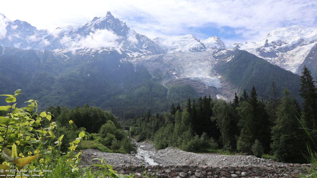 Philosophische Bildwanderung Les Bossons nach am Chamonix am Fuße des Mont Blanc und Aiguille du Midi - Frankfreich