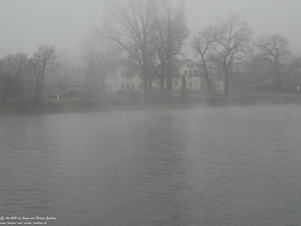Philosophische Bildwanderung im  Nebel von Eltville am Rhein nach Hattenheim zurück nach Eltville