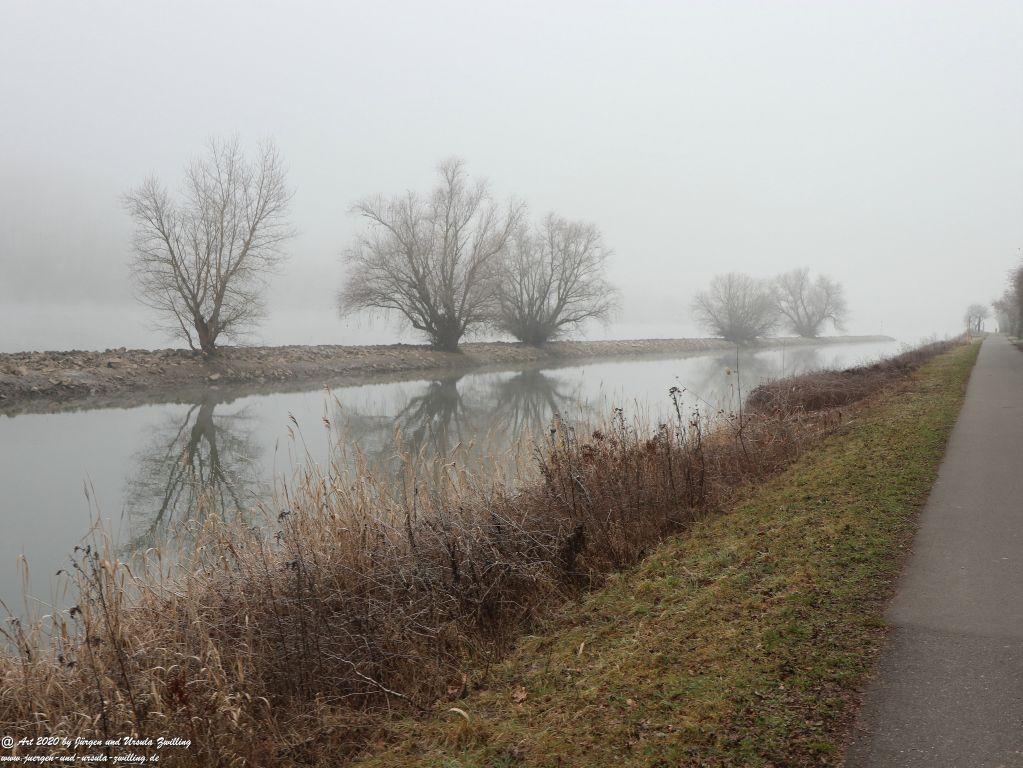 Philosophische Bildwanderung im Nebel von Eltville am Rhein nach Hattenheim zurück nach Eltville