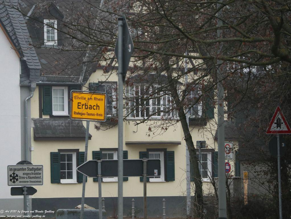 Philosophische Bildwanderung im Nebel von Eltville am Rhein nach Hattenheim zurück nach Eltville