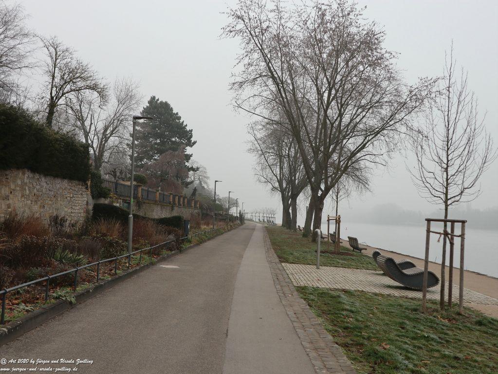 Philosophische Bildwanderung im Nebel von Eltville am Rhein nach Hattenheim zurück nach Eltville