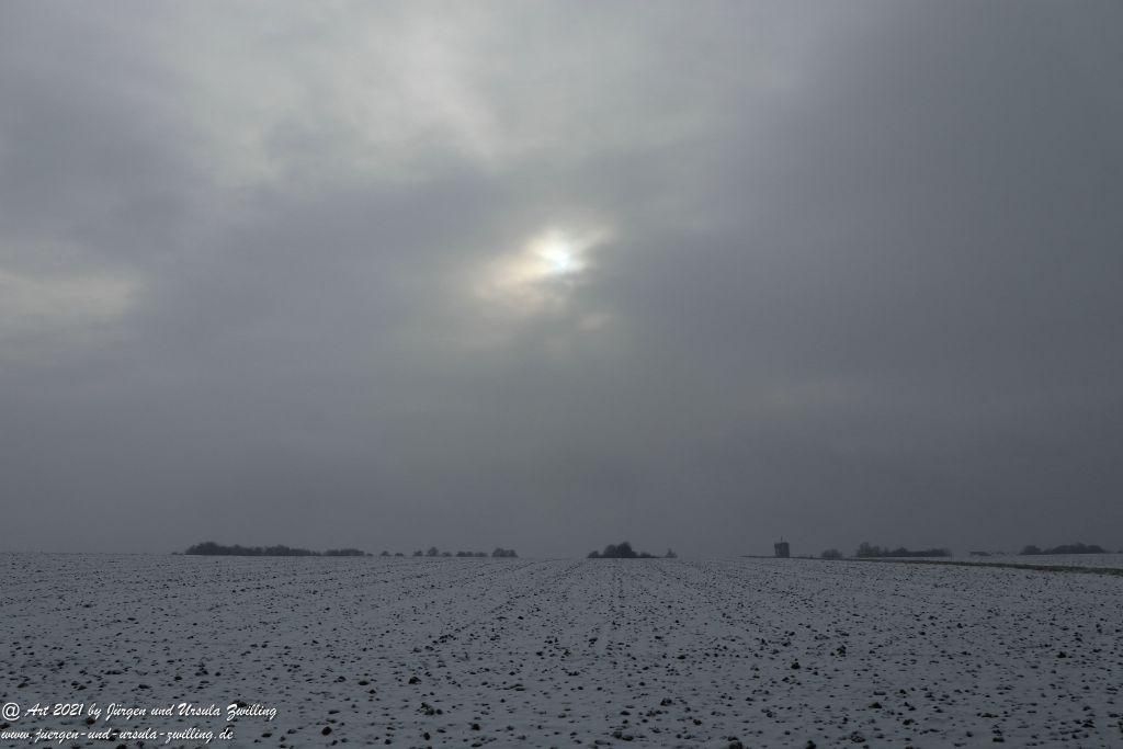 Schnee in Rheinhessen - Mainz Finthen - Ober Olmer Wald
