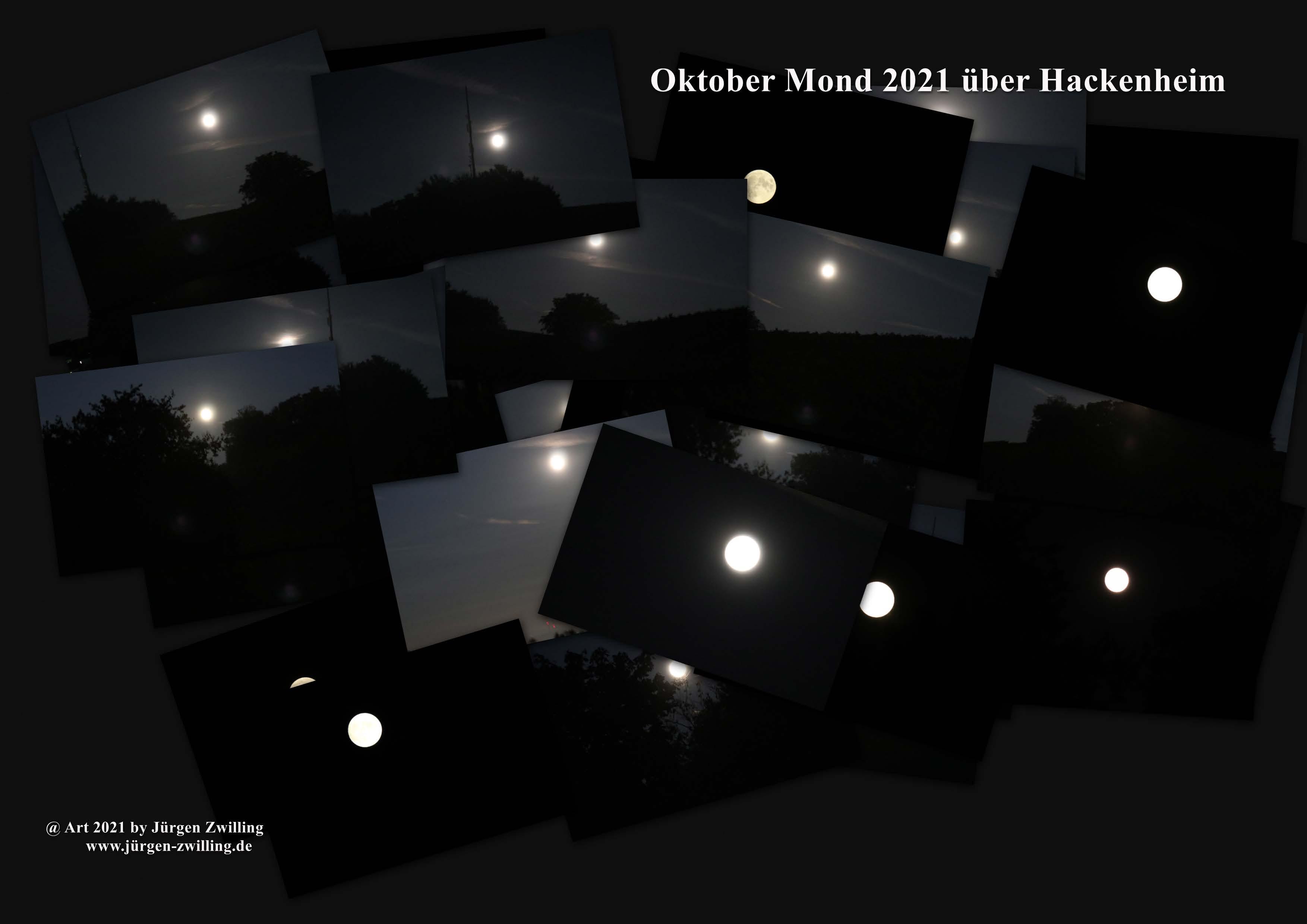 Oktober Mond 2021 über Hackenheim