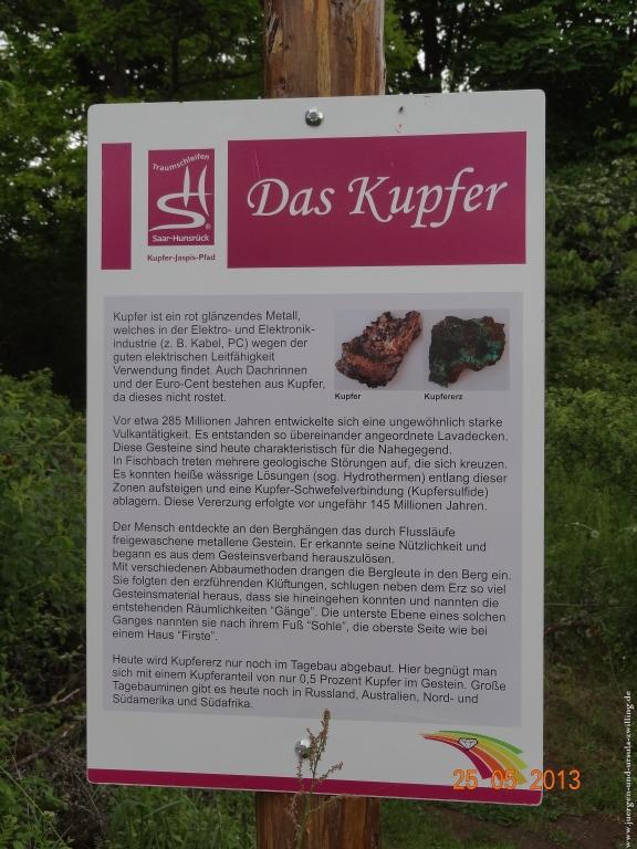 Philosophische Bildwanderung Kupfer und Jaspis Weg von Niederwörresbach