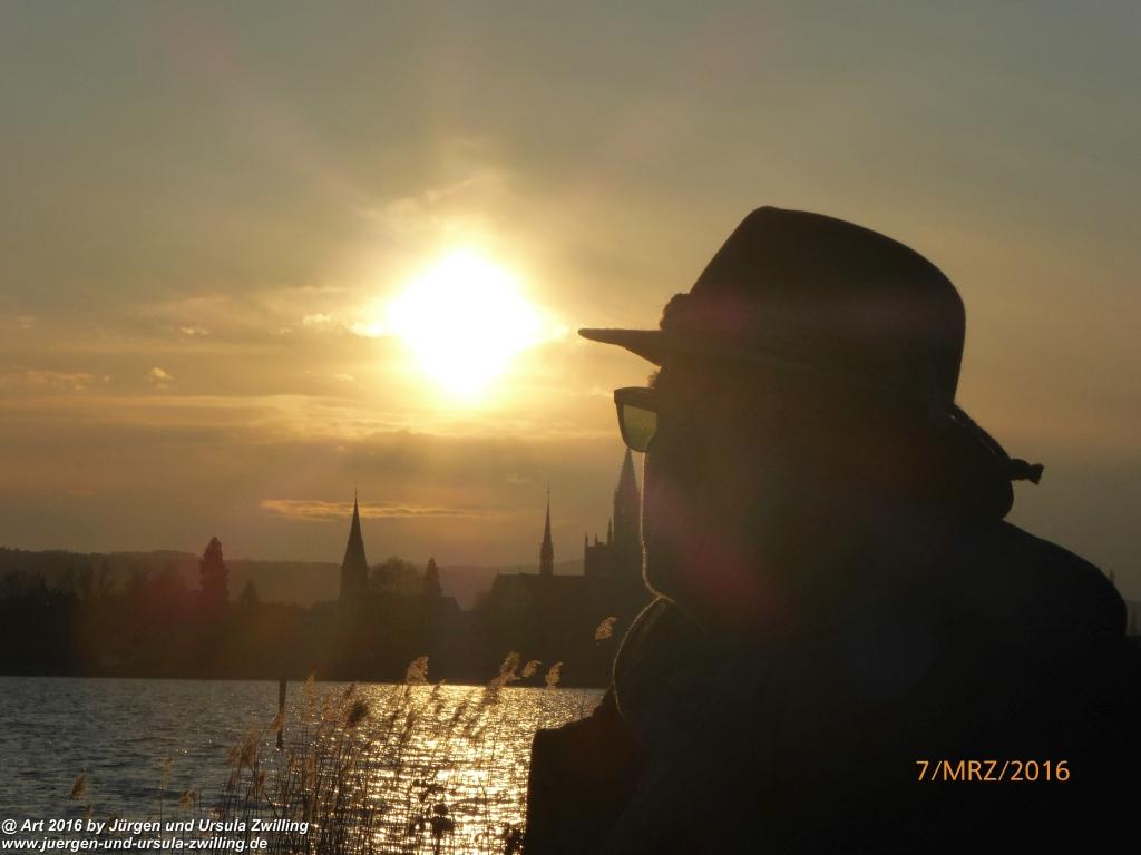 Sonnenuntergang in Konstanz am Bodensee