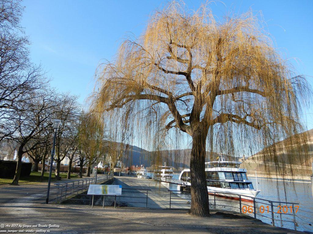Philosophische Bildwanderung Niedrigwasser am Rhein - Bingen - Mäuseturn