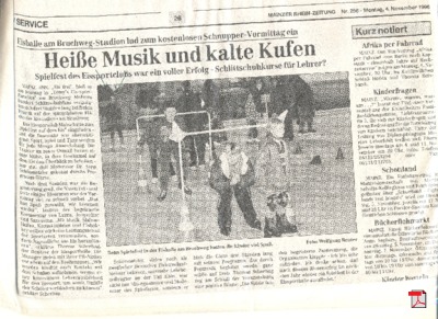 Heiße Musik und kalte Kufen - Mainzer Rhein Zeitung 04.11.1996