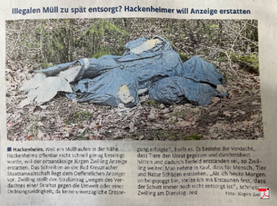 Illegalen Müll zu spät entsorgt? Hackenheimer will Anzeige erstatten - Öffentlicher Anzeiger Bad Kreuznach 31.03.2023