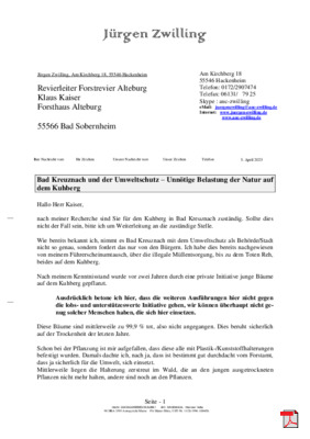 Bad Kreuznach und der Umweltschutz – Unnötige Belastung der Natur auf dem Kuhberg