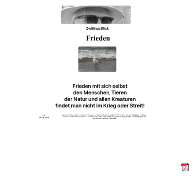 Frieden - Gedichte - Gedanken  - Aphorismen  - Kurzgeschichten