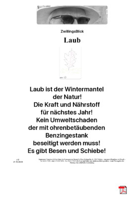 Laub - Gedichte - Gedanken  - Aphorismen  - Kurzgeschichten