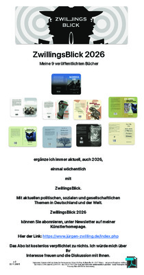 ZwillingsBlick auch 2026 kostenlos einmal wöchentlich als Ergänzung zu meinen neun Büchern