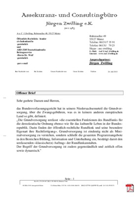 Offener Brief an öffentlich rechtliche Rundfunkanstalten zum Film George